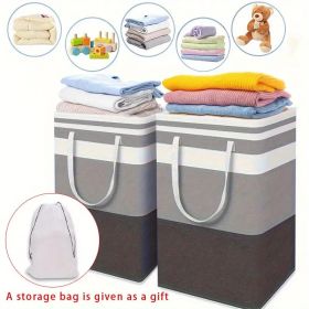 2-Pack Large Foldable Laundry Hampers, 19.81 Gallon Waterproof Clothes Baskets with Extended Handles