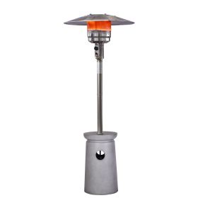 48,000 BTU Outdoor Patio Heater, Terrafab Material Base w Internal Gas Tank, Light Brown