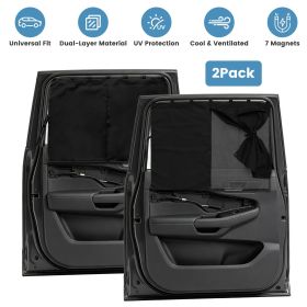 2 Pack Car Window Shades ,Vehicle Magnetic Sun Shade for Side Window, 3 Adjustable Shading Modes, Polyester Mesh Privacy Curtain