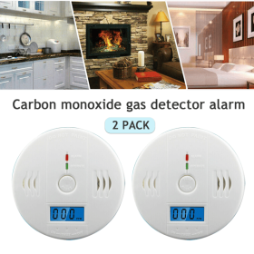 (2 Pack)LCD Display CO Carbon Monoxide Gas Detector Device Home Safety Alarm Detector (Logistics only For USPS.TK/TMEU only For self-pickup)