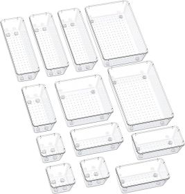 13-Piece Drawer Organizers with Non-Slip Silicone PadS