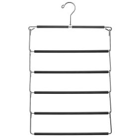 Metal Hanger 5-Tier Non-Slip Space-Saving Multiple Pants Organizer | Heavy Duty Hangers for Men and Women Closet Storage | Foldable Clothes Hange