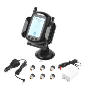 RV Tire Pressure Monitoring System, 0-199 PSI Trailer TPMS, Universal Wireless Car Alarm System, Waterproof TPMS Sensors Set with 6 Sensors