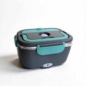 Electric Lunch Box Food Heater, 90W Portable Warmer for Car Truck Work with 304 Stainless Steel Container, 12V/24V/110V Green Heated Lunch Box Su (Option: default title)