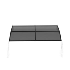 Awning for Door Entrance with Drainage Sink, 40x80 Inch Window Canopy Exterior, UV Rain Snow Protection for House Porch Patio Deck, Black Bracket (Option: default title)