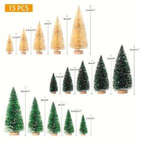 Mini Christmas Tree, Warning: It's a Bestseller! The creative mini Christmas tree is here! Suitable for offices, dormitories (Specification: 15pcs)