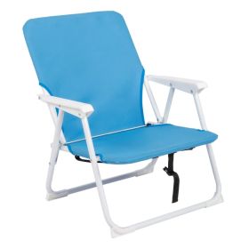 Oxford Cloth Iron Outdoor Beach Chair Blue (Option: default title)